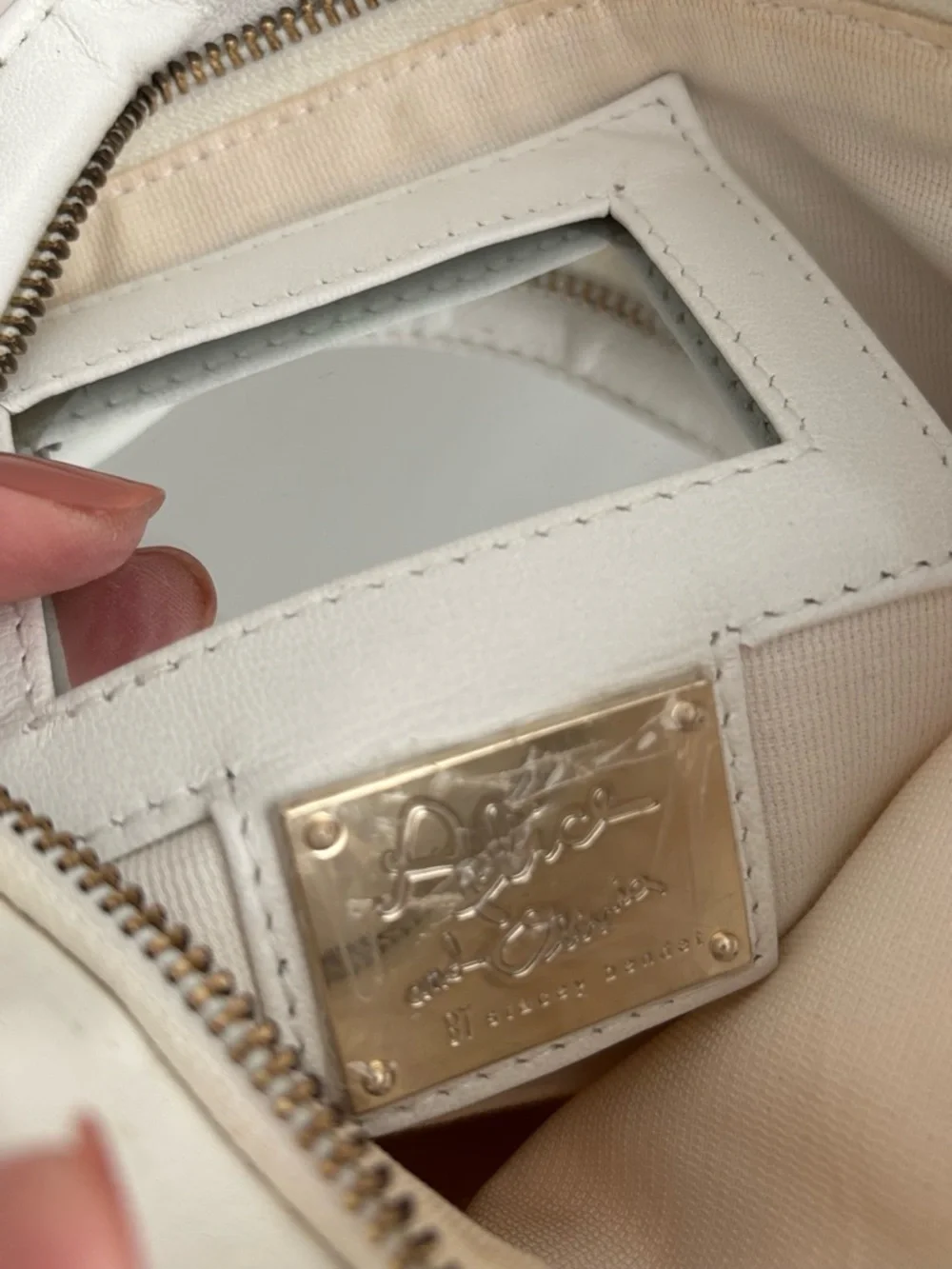 Alice + Olivia White Beaded Clutch with Multicolor Floral & Bird Motif - Picture 4 of 7